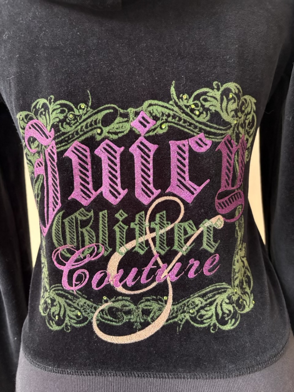 Y2K ORIGINAL -Juicy Couture - Black and Pink Velour Tracksuit - 2 PIECE - Size S - Picture 10 of 13